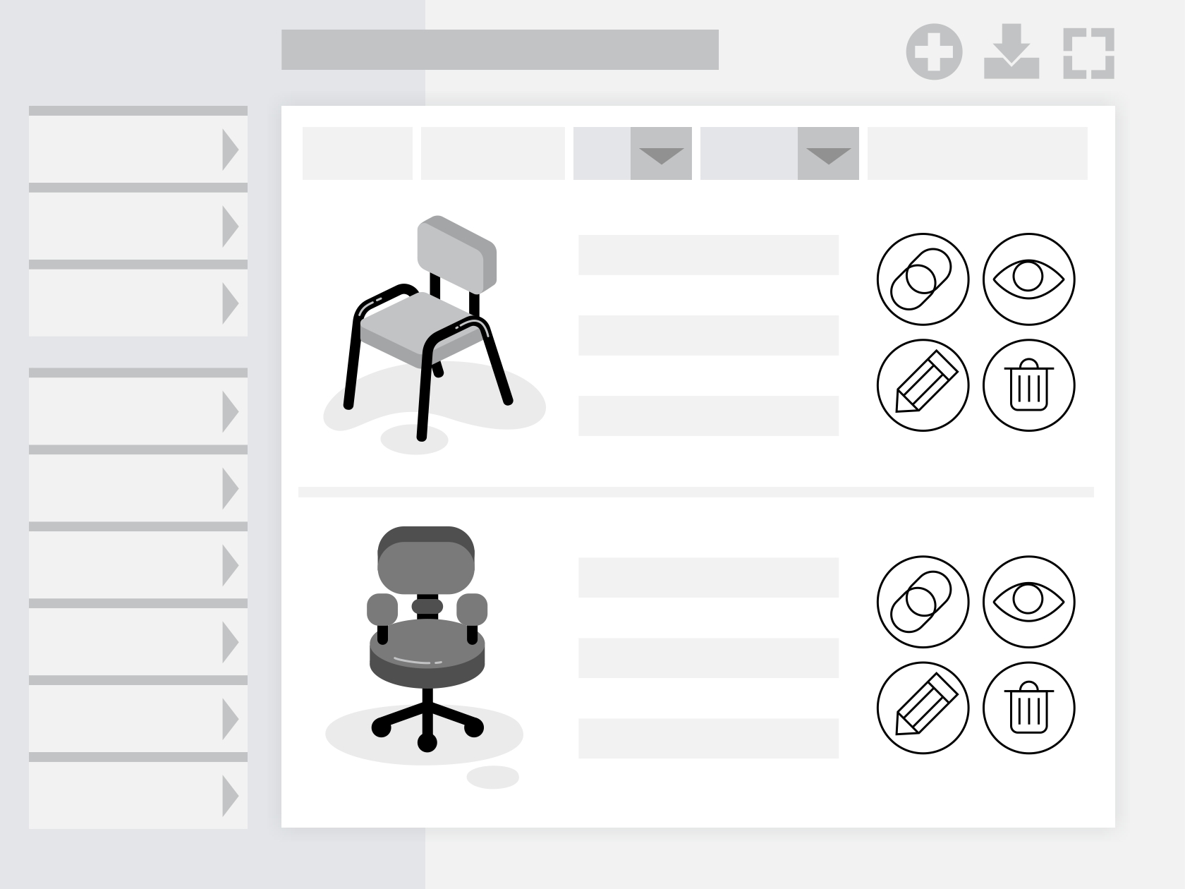SM2ARTA material planning interface — manage venues, spaces, and FF&E catalog