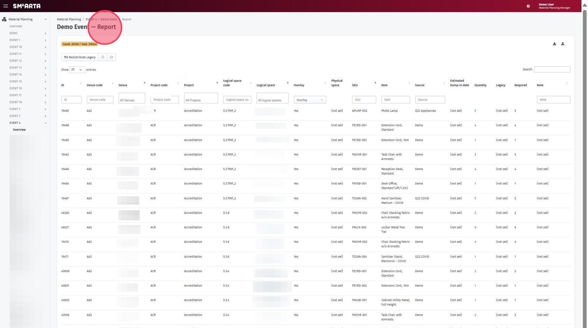Excel export / combined list